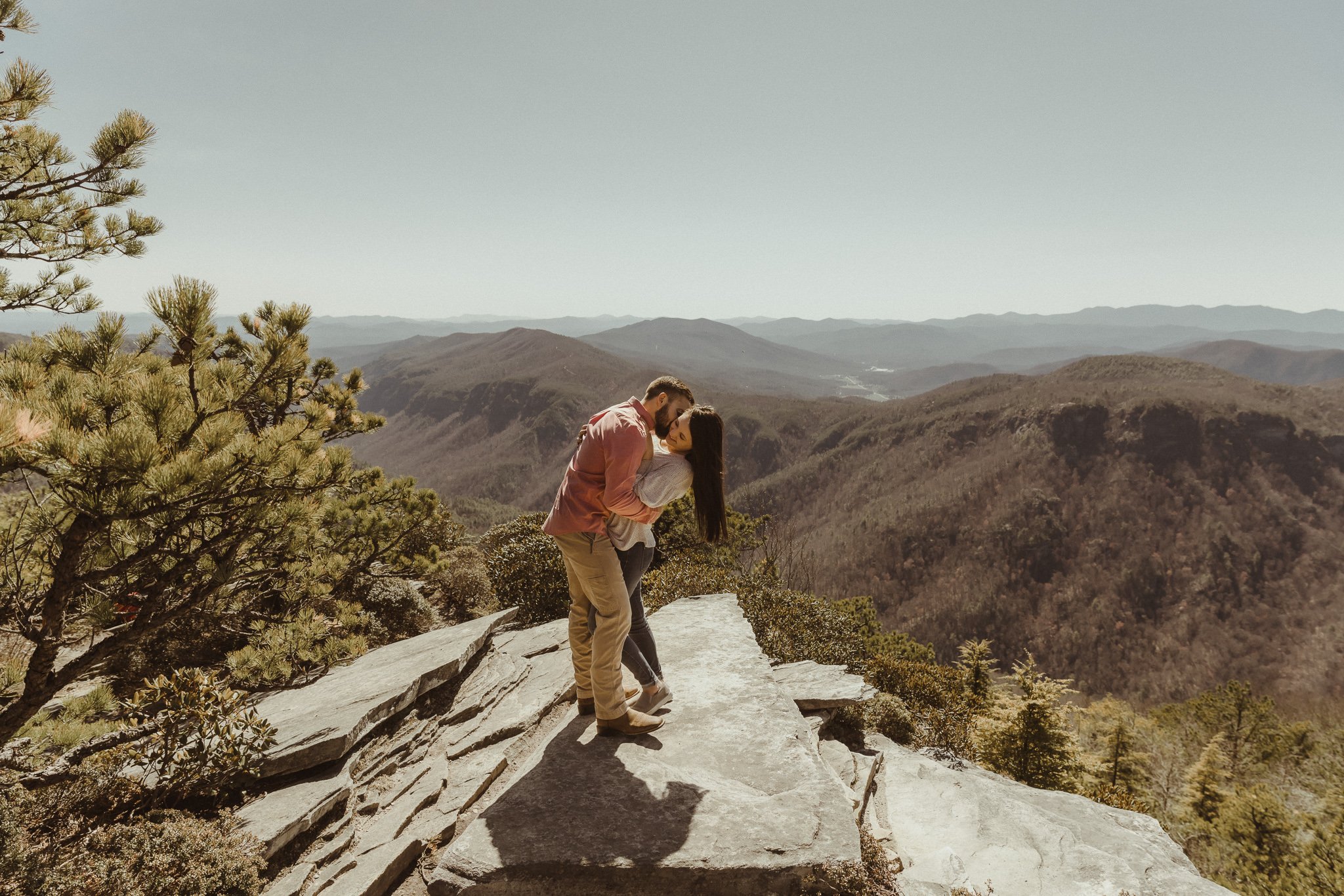 Adventure Engagement Session Photography Hawksbill Mountain Engagement Session NC