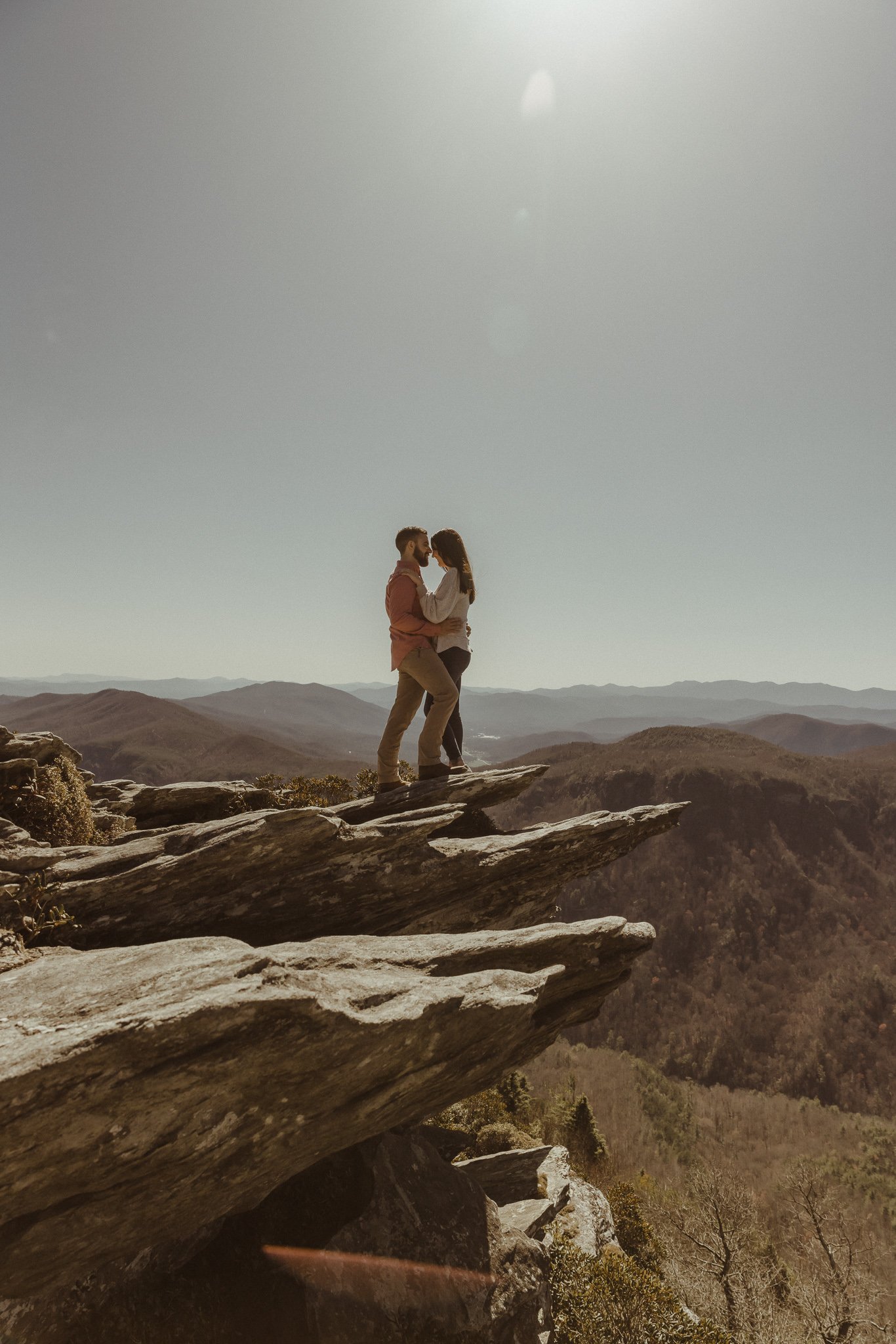Adventure Engagement Session Photography Hawksbill Mountain NC