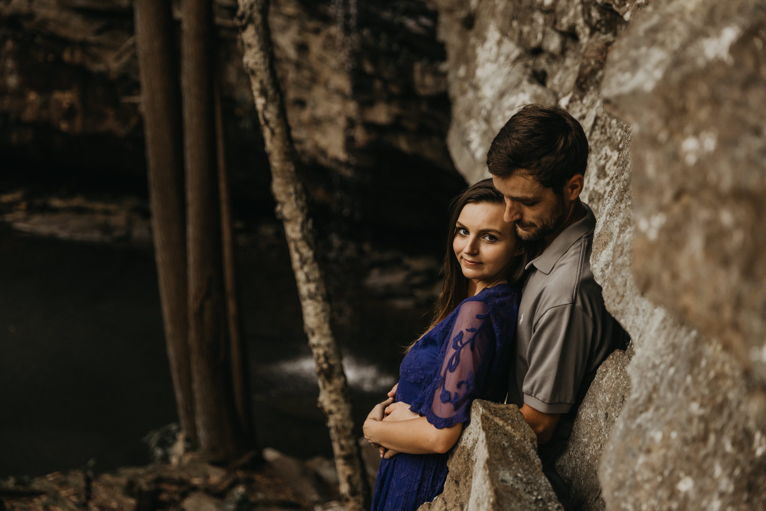 Engagement session at little stoney creek falls va adventure wedding photographers